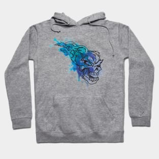 Watercolor Fire Skull Hoodie